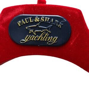Vintage Paul & Shark red flocked coat hanger